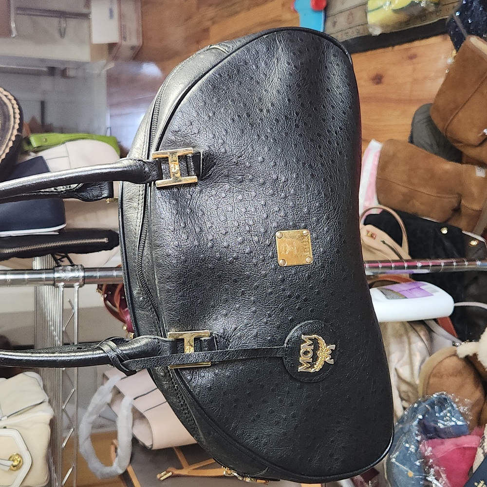 Mcm ostrich handbag